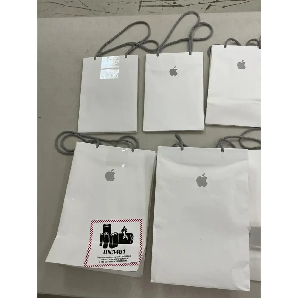 Genuine Apple Paper Bag White Gray Lot of 17 Small Medium Large